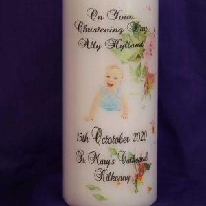 Personalised Tall Christening Candle